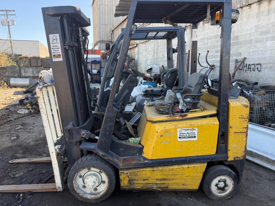 Cash for used machinery - this yellow Yale forklift picked up in Burnaby, BC